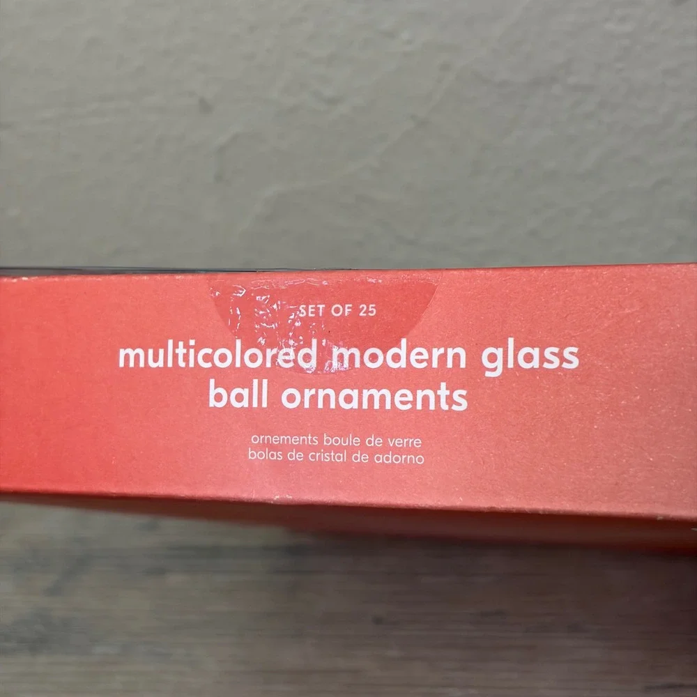 West Elm Multicolored Modern Glass Ball Ornaments Set of 25 4739112 NEW